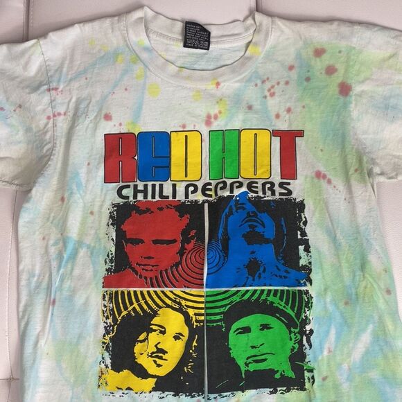 Vintage 90's Red Hot Chili Peppers Tie Dye T Shirt Size M E - Picture 2 of 9